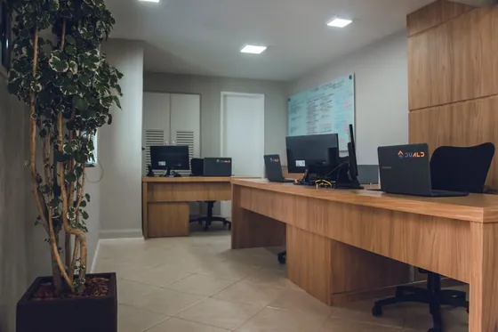 Staffed office reception desk