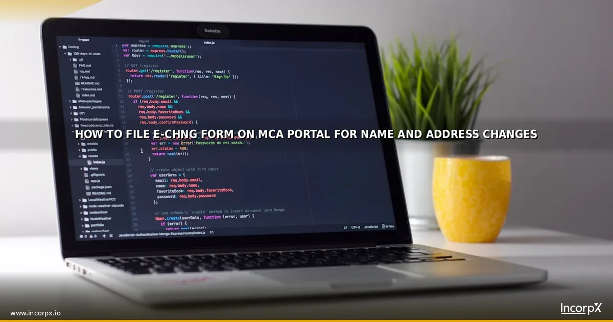 How to File E-CHNG Form on MCA Portal for Name and Address Changes