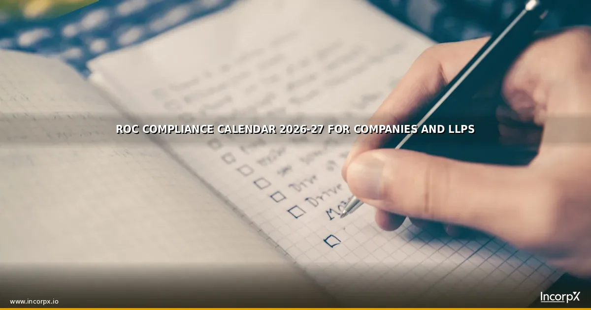 ROC Compliance Calendar 2026-27 for Companies and LLPs